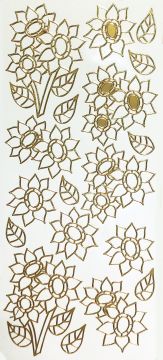 Gold Sunflowers Peel Off Stickers